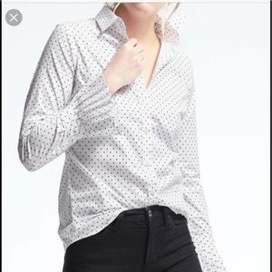 Banana Republic white polka dot shirt 0